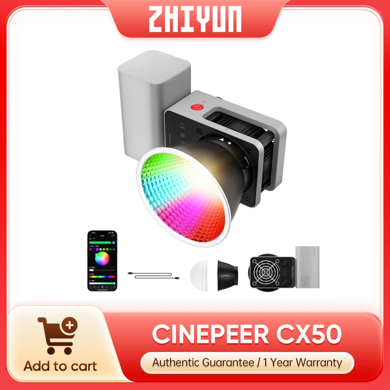 Photography Video Lighting Kit - Светодиодный видеосвет Zhiyun CINEPEER CX50 RGB
