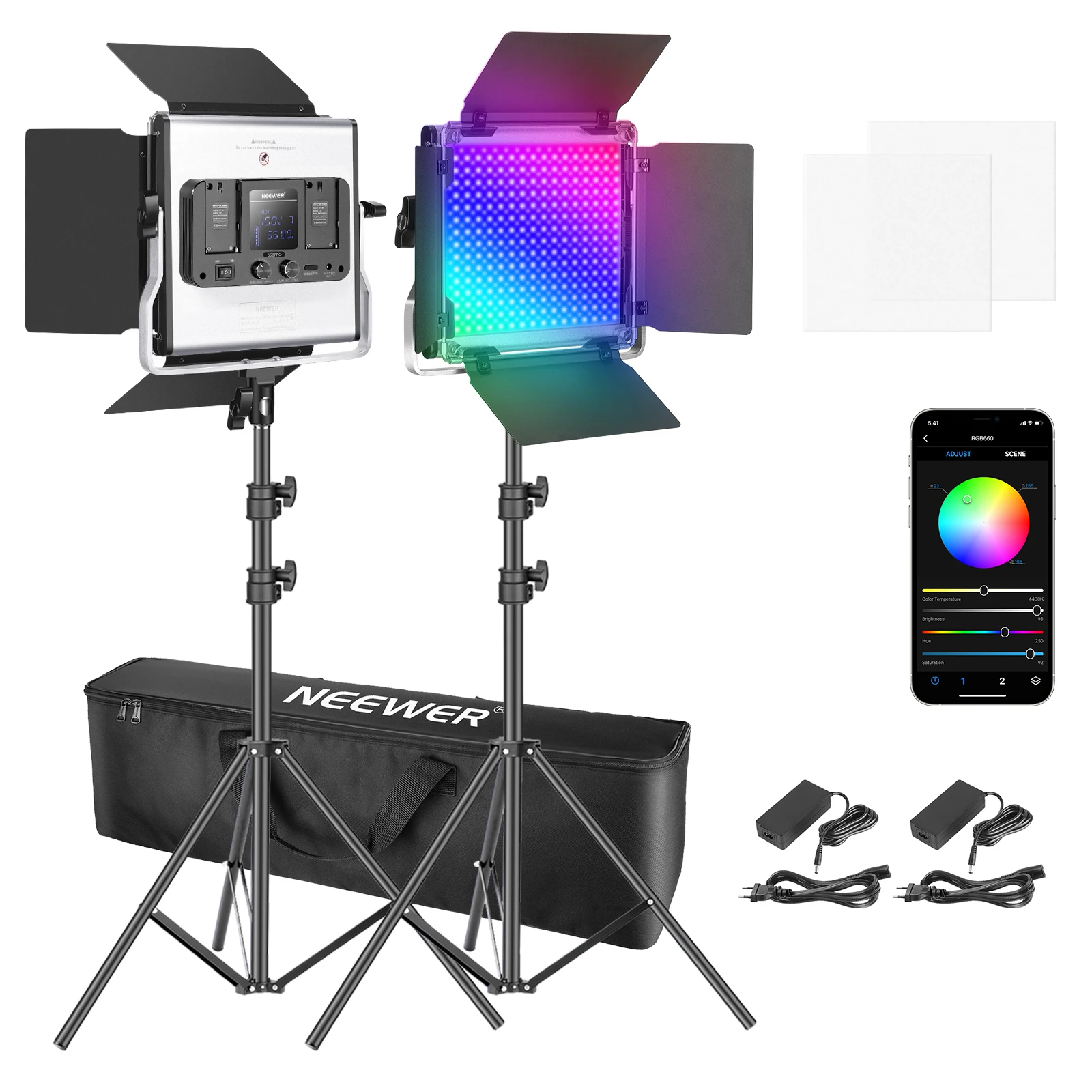 Photography Lighting Kit Neewer - Светодиодный RGB-светильник Neewer 660 с управлением
