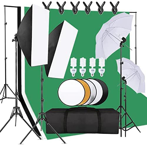 Photography Lighting Kit With Backdrop - Экономичный набор оборудования для фотостудии включает