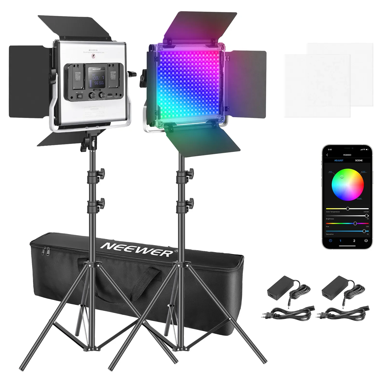 Photography Lighting Kit Neewer - Neewer 2 комплекта светодиодных RGB-ламп 660