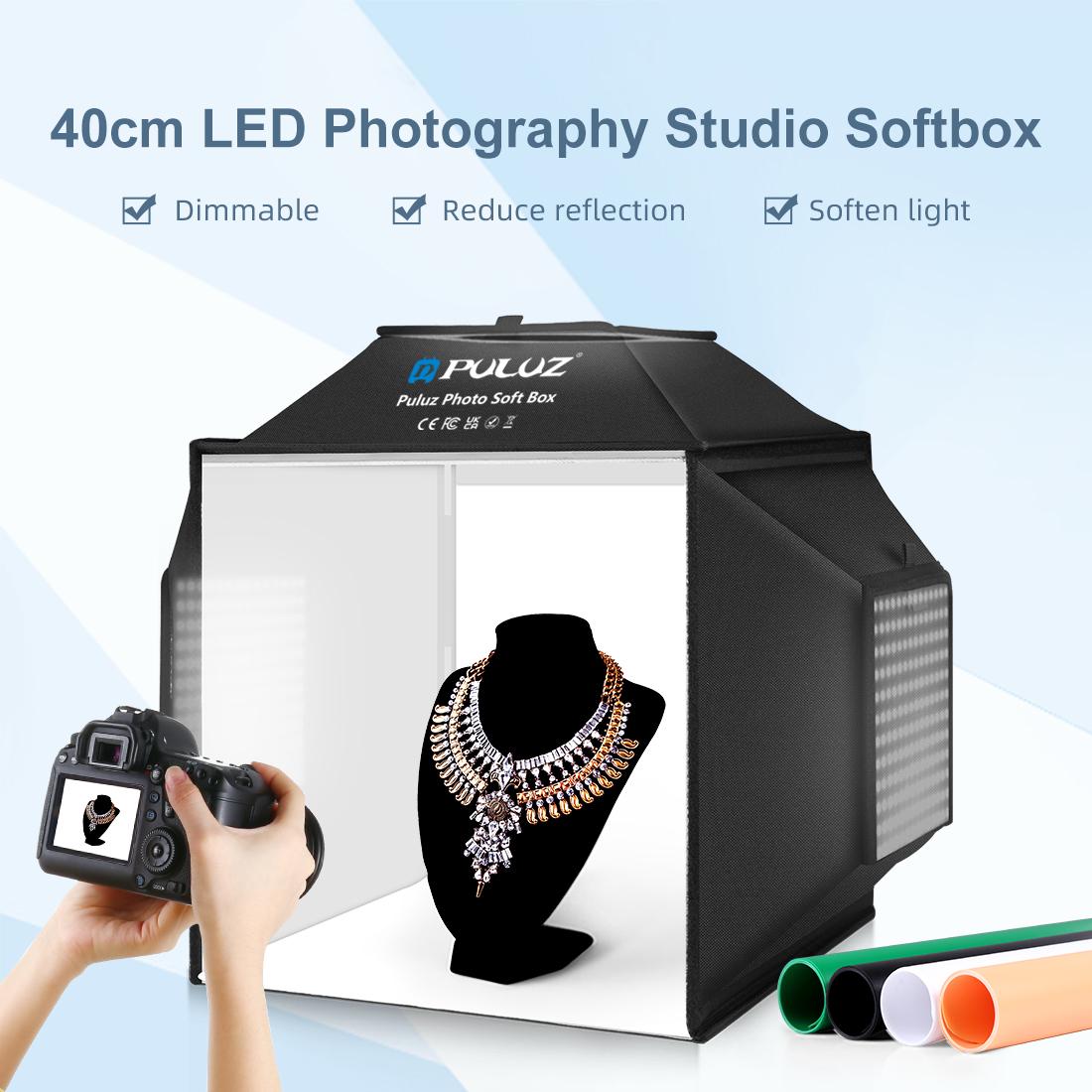 PULUZ 40 см складная 72 Вт 550 – обзор и цена Photography Lighting Kit With Backdrop