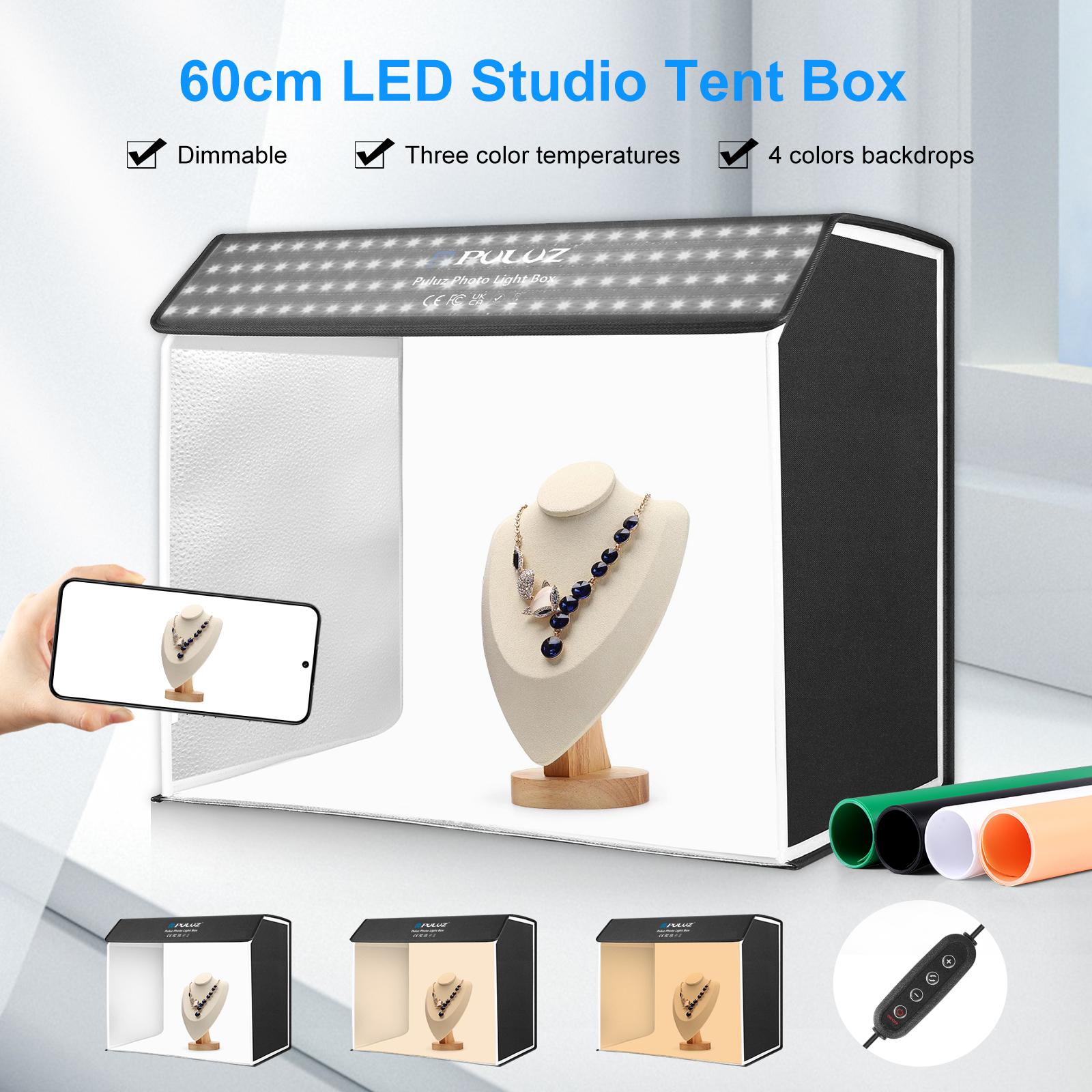PULUZ 60x40 см светодиодный св – обзор и цена Photography Lighting Kit With Backdrop