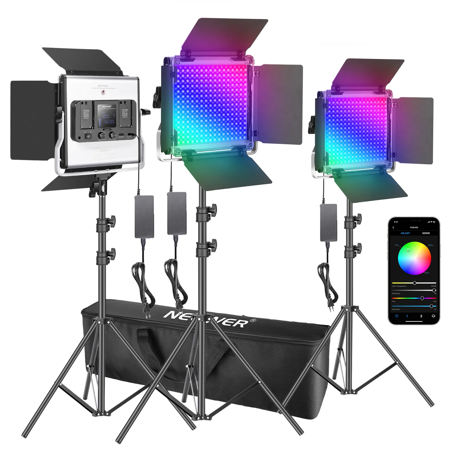 Набор из 3-х светодиодных ламп – обзор и цена Photography Lighting Kit Neewer